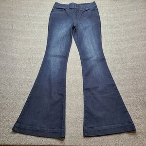 Express Bell Flare Jeans Womens 6 Dark Wash Excellent High Rise Button Fly